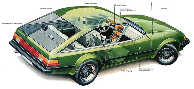 Car audio ghosted illustration
