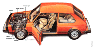 VW Golf cut-away illustration
